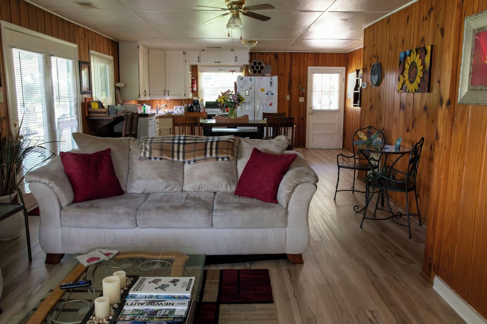 View from TV area towards the kitchen..