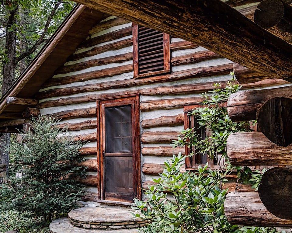 What was once the original front door, now leads to the back fire pit 