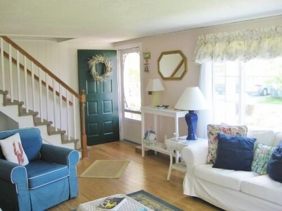 You can hear the waves & smell the ocean air in our large, bright living room.