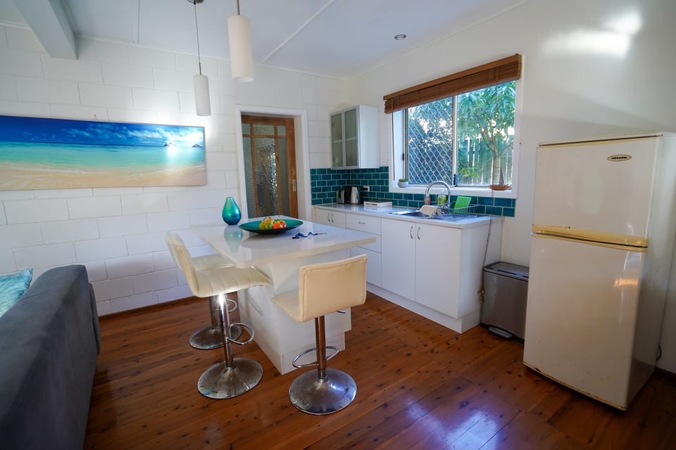 spacious living and kitchen  freshly renovated