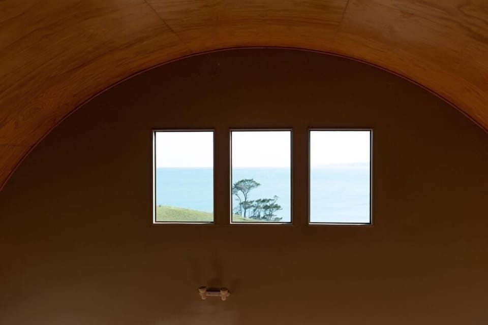 View to Ngarunui Beach from upstairs