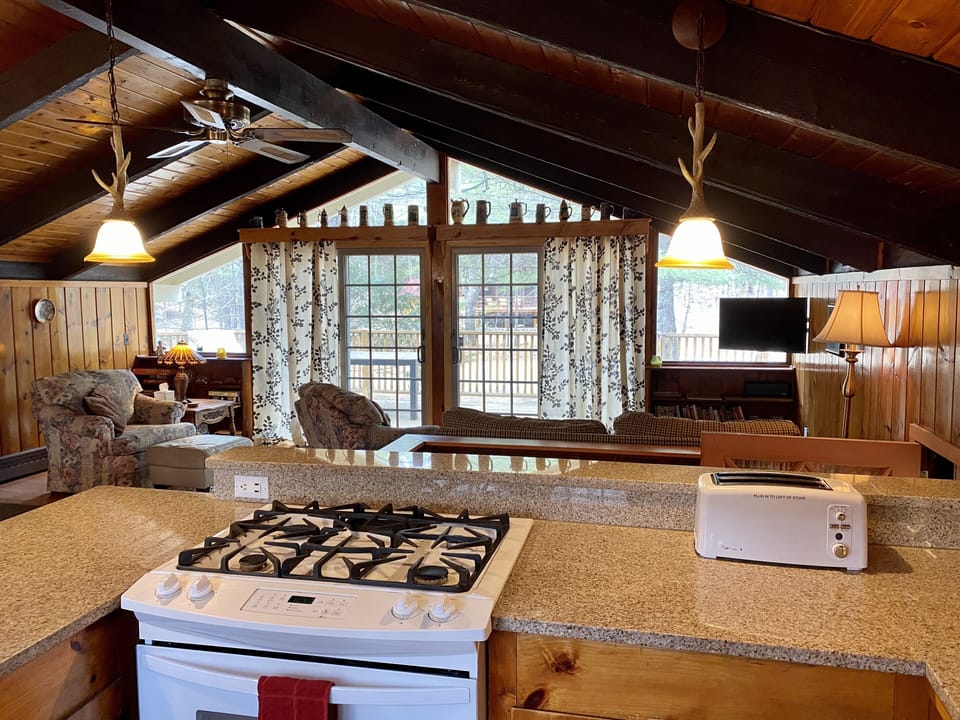 Kitchen overlooking the living room