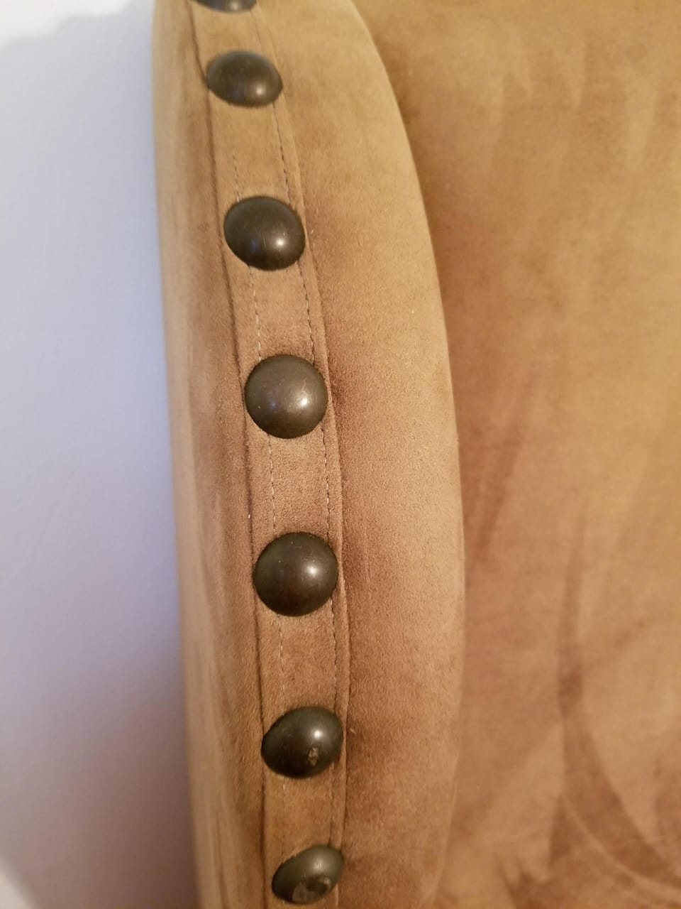 El Bungalow Uno Bedroom headboard is  lush suede ... 