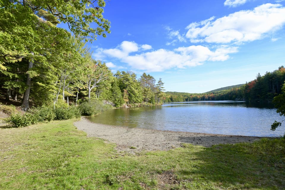 Beautiful swimming pond short hike from our home