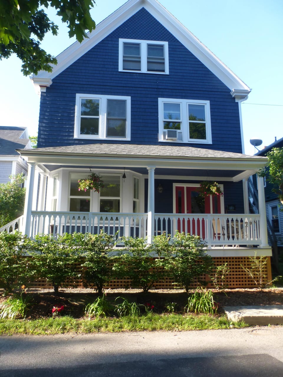 View of front of house facing Roberts Square. 