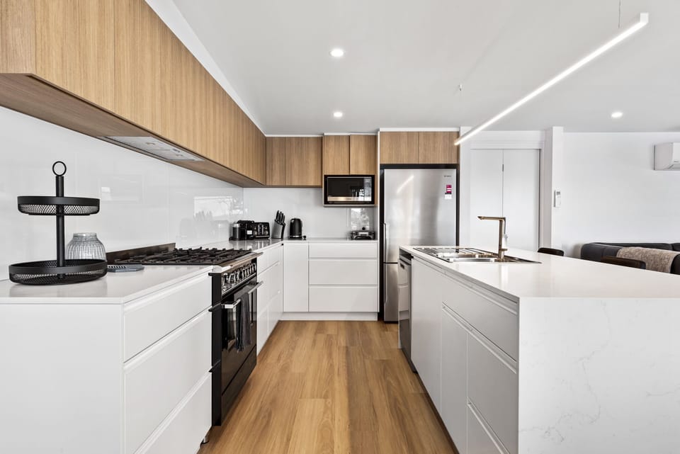 Modern, well appointed kitchen. 