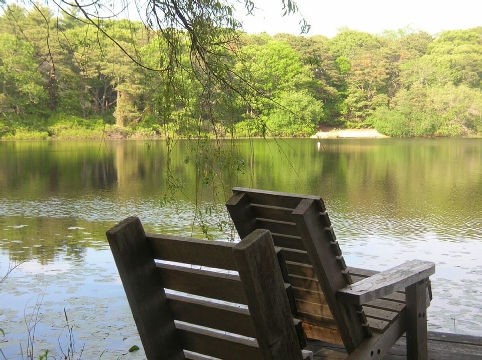 Enjoy the serenity of the pond from your private dock
