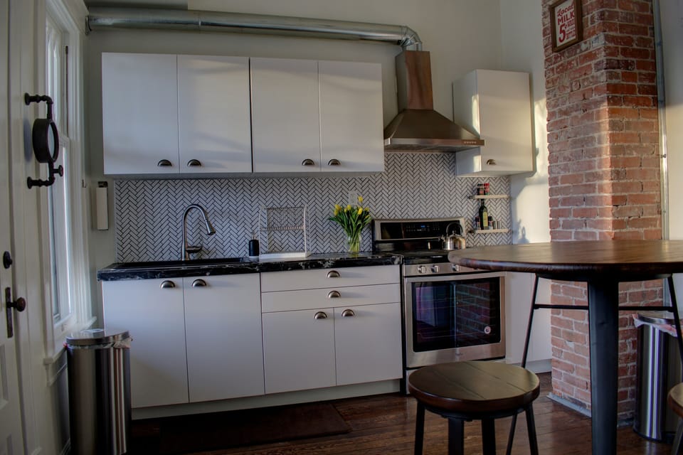 Fully stocked shared kitchen
