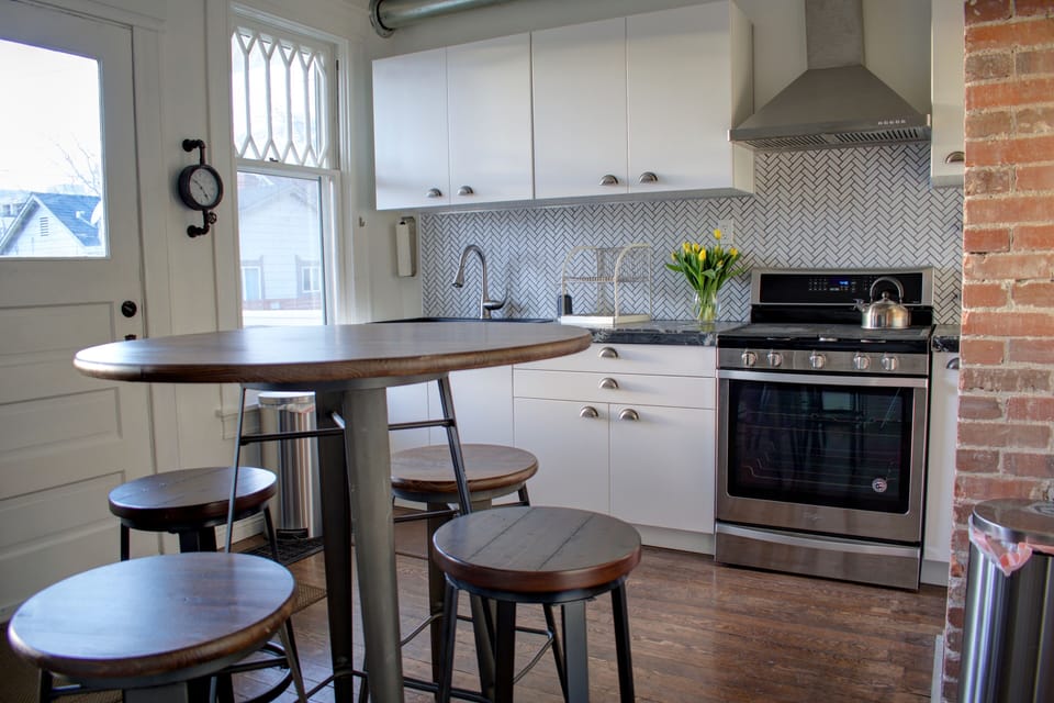 Fully stocked shared kitchen
