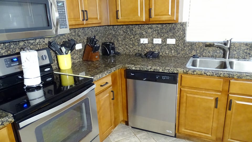 Brand new all stainless steel appliances.