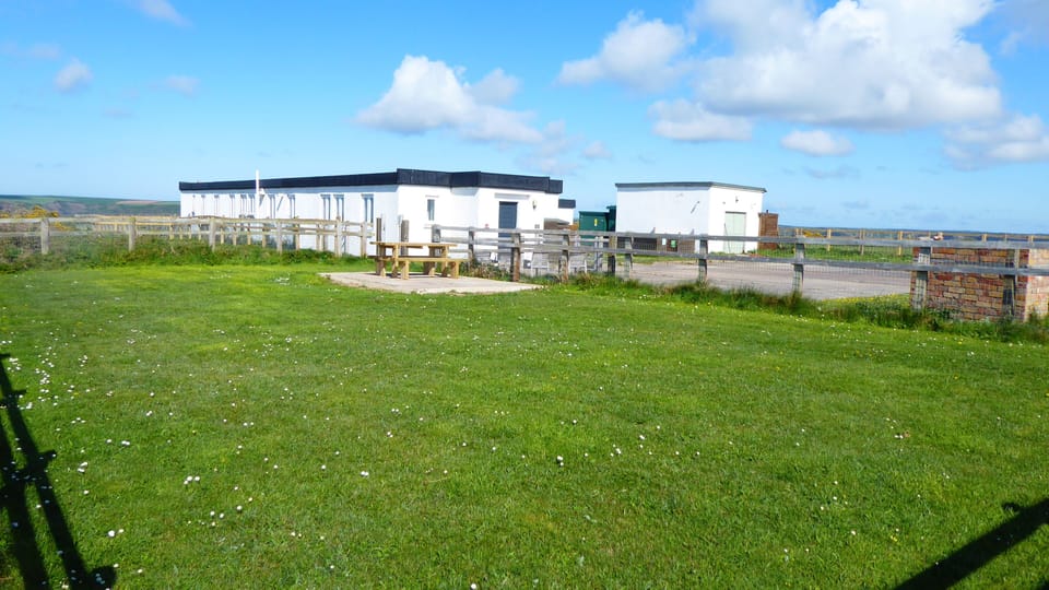 The picnic area has wonderful sea views.
