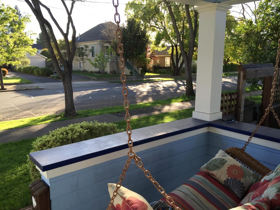 view from the front porch swing