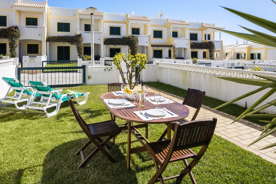 Front garden furniture for dining.