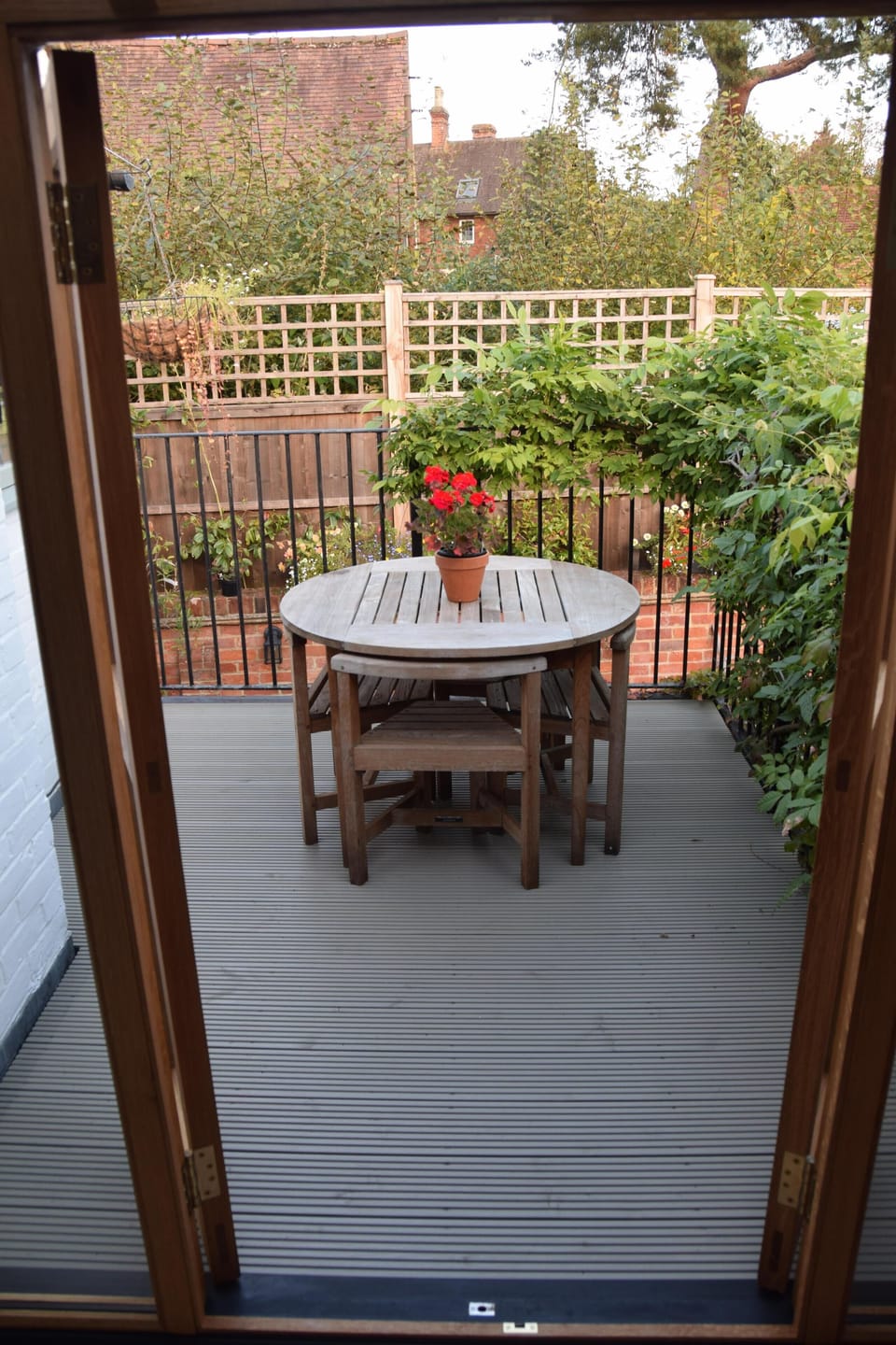 Secluded south facing terrace for eating outside or just sun bathing 
