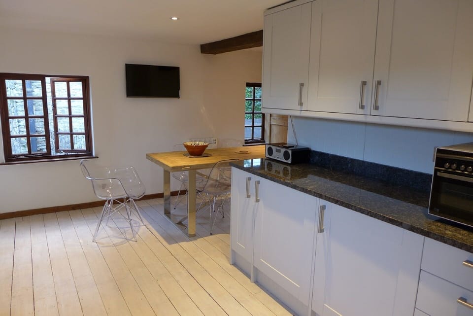 Kitchen, with dining area.