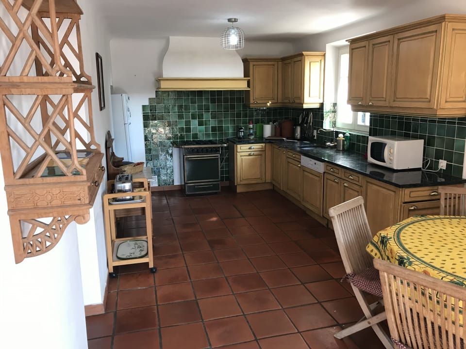 The kitchen leads onto the terrace