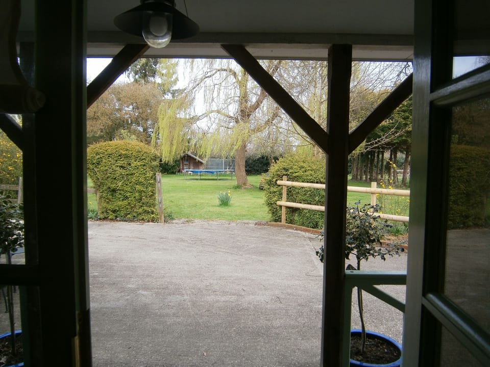 Looking out from entrance into Garden
