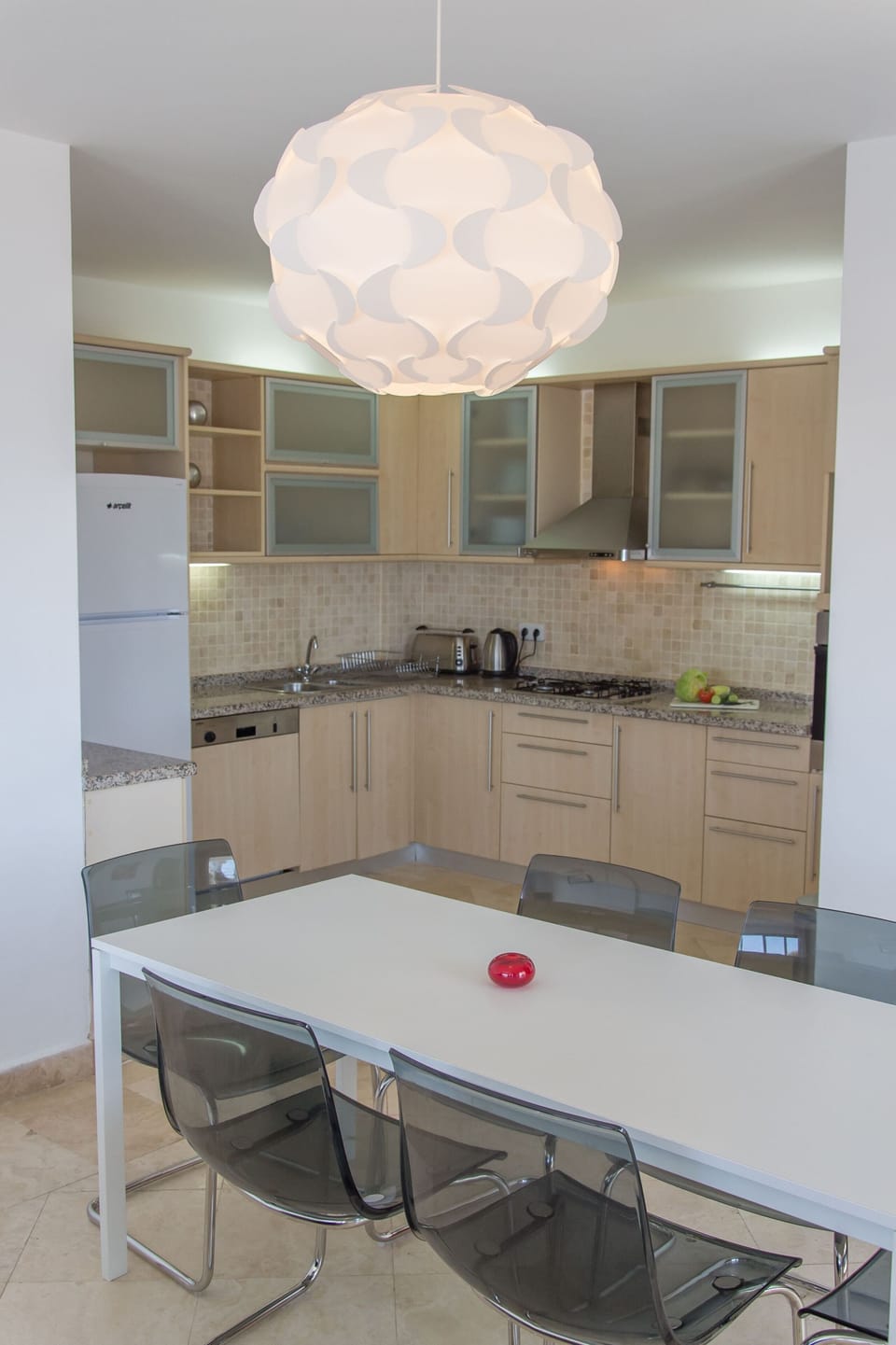 kitchen and dining area