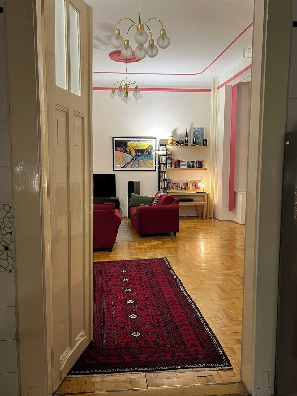 View of the living room from the kitchen