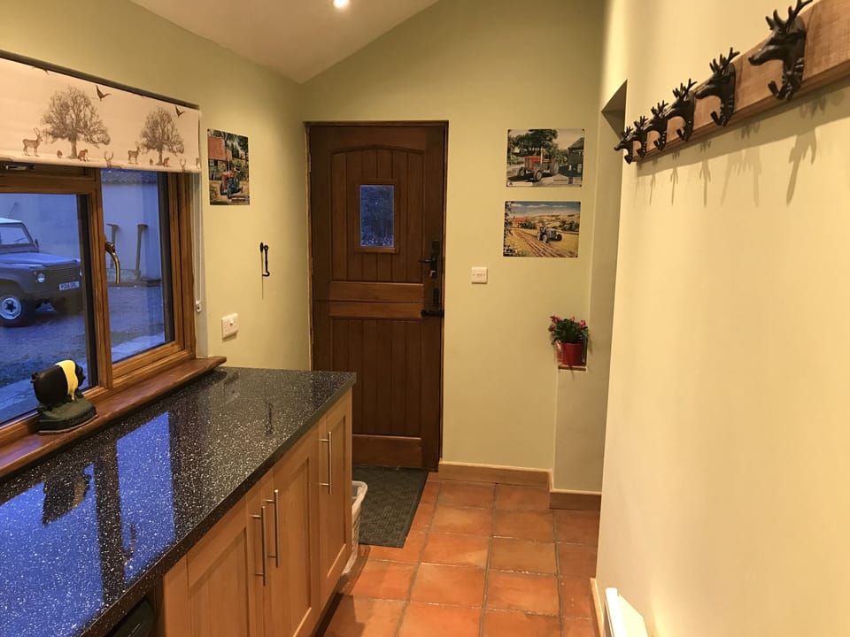 Utility Room coat hooks.