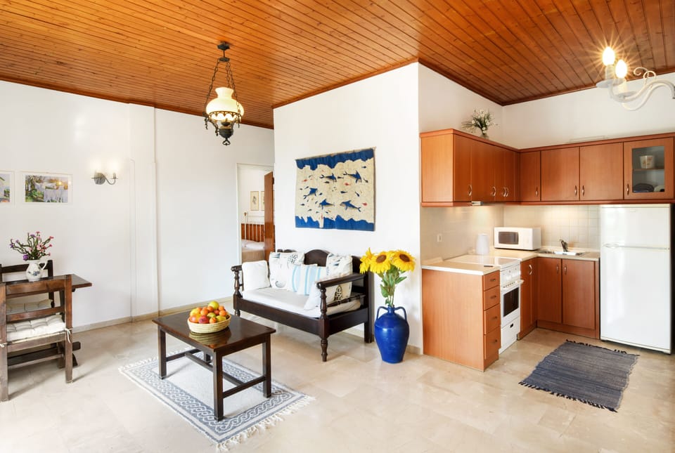 Ground floor, studio living room and kitchen.