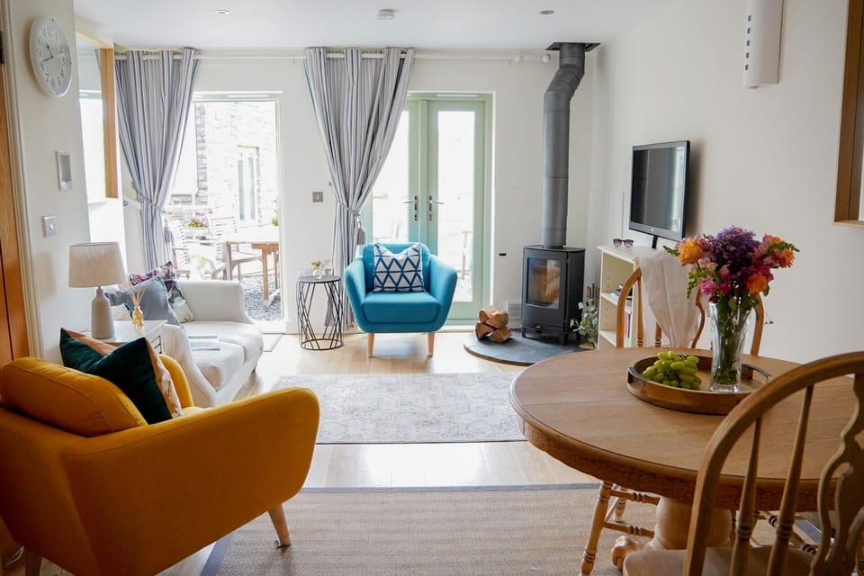 Living room at Atlantic Air coastal retreat Cornwall