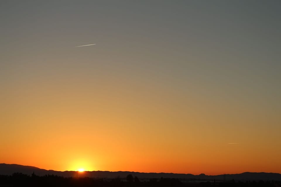Sunset from the roof top solarium  - credit Dad for the pic!