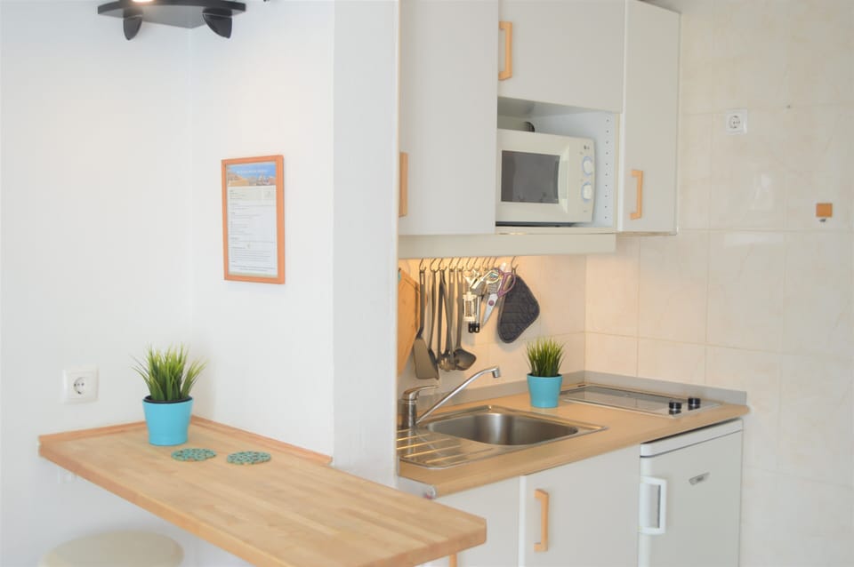Interior of the apartment - kitchenette and dining table