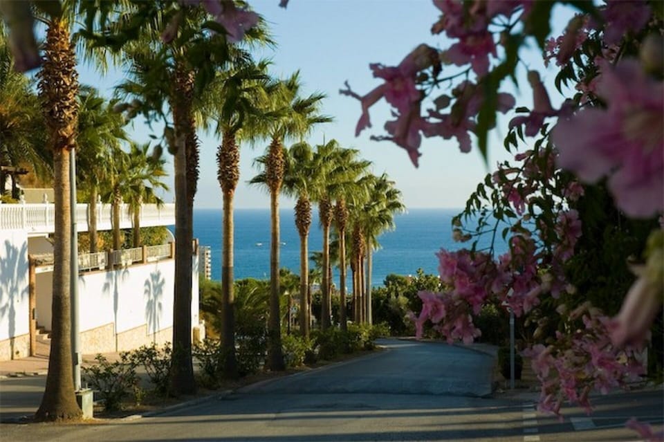 the beautiful street view to local beach