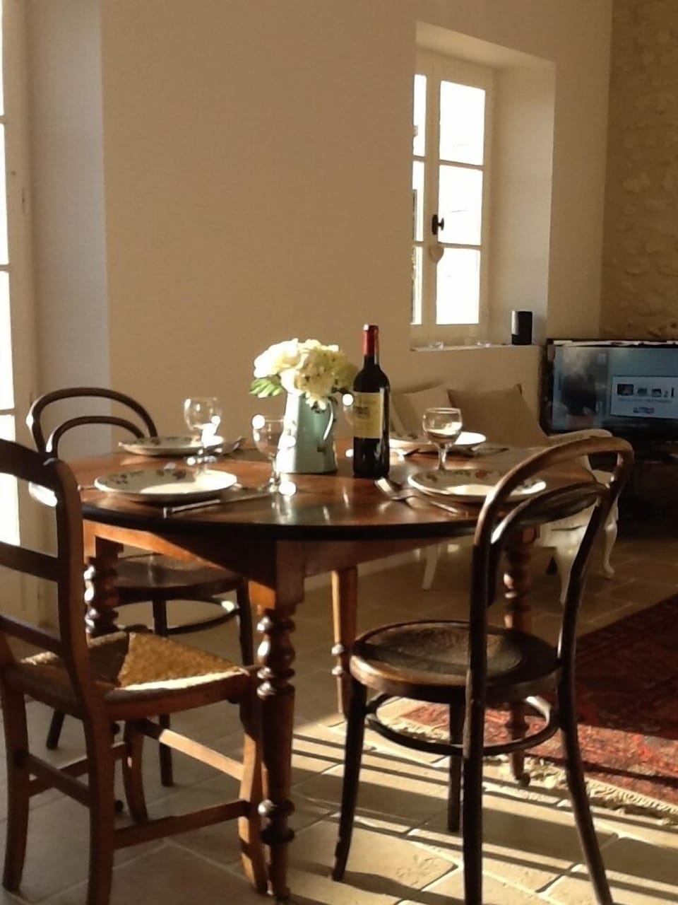 The dining table