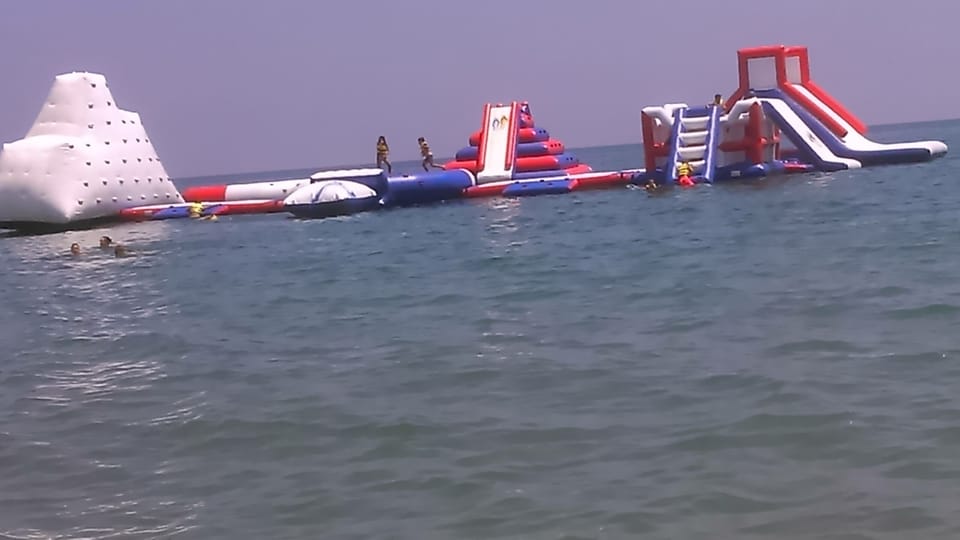 Bouncing castle on the sea comes out in end July-Aug
