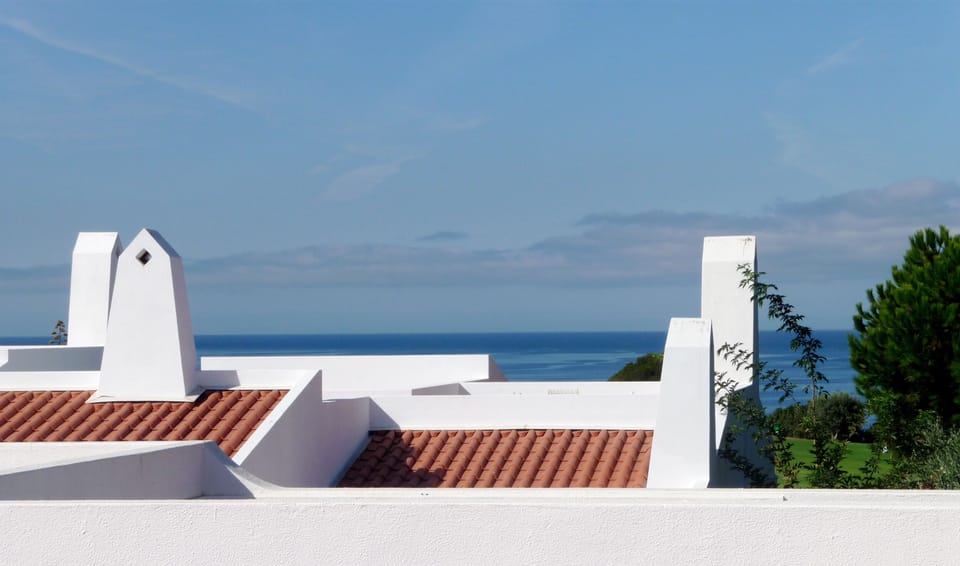 view from the roof terrace: a glimpse of the sea