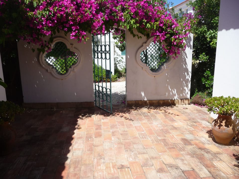 the main entrance patio