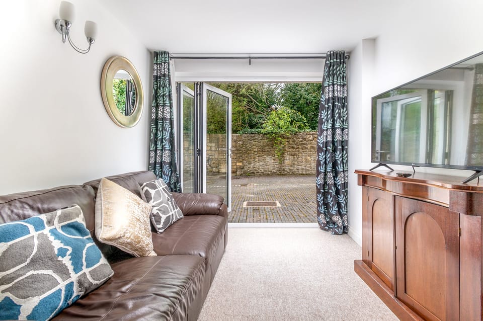 Living room with bifold doors