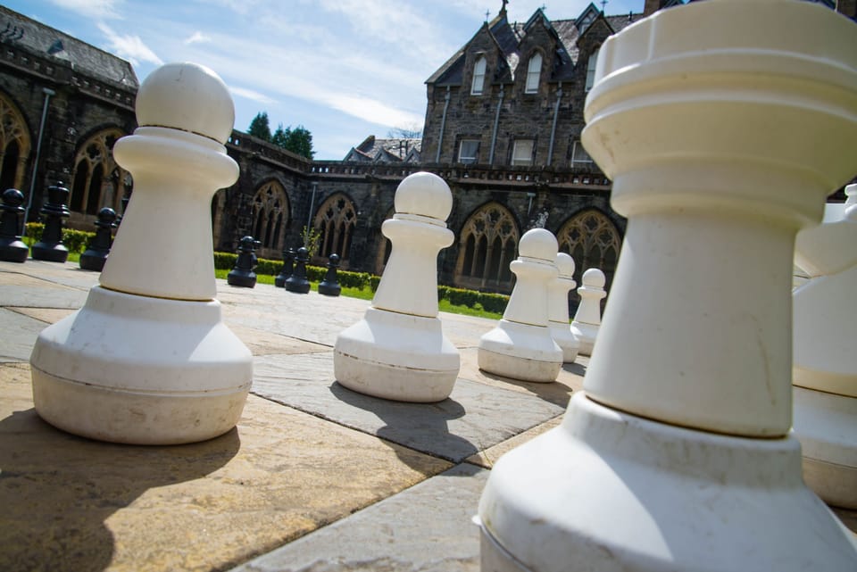 Giant Chess in the Cloisters garden of the Highland Club