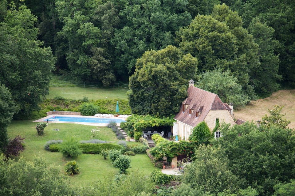 A view of our house and garden from Roque Frasset