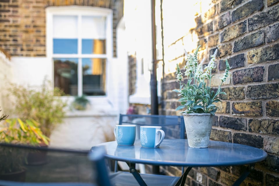 Sunny walled courtyard