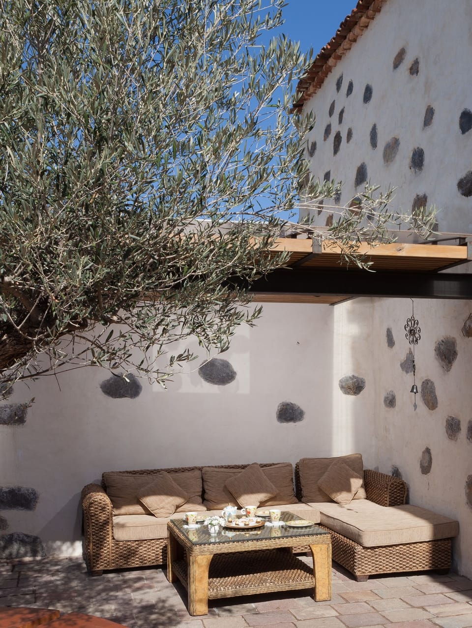 Outdoor seating area in the courtyard