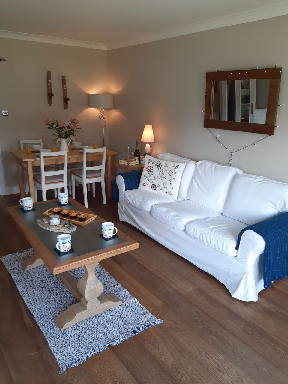 Lounge with door to outside decking area, a real sun spot, with seating