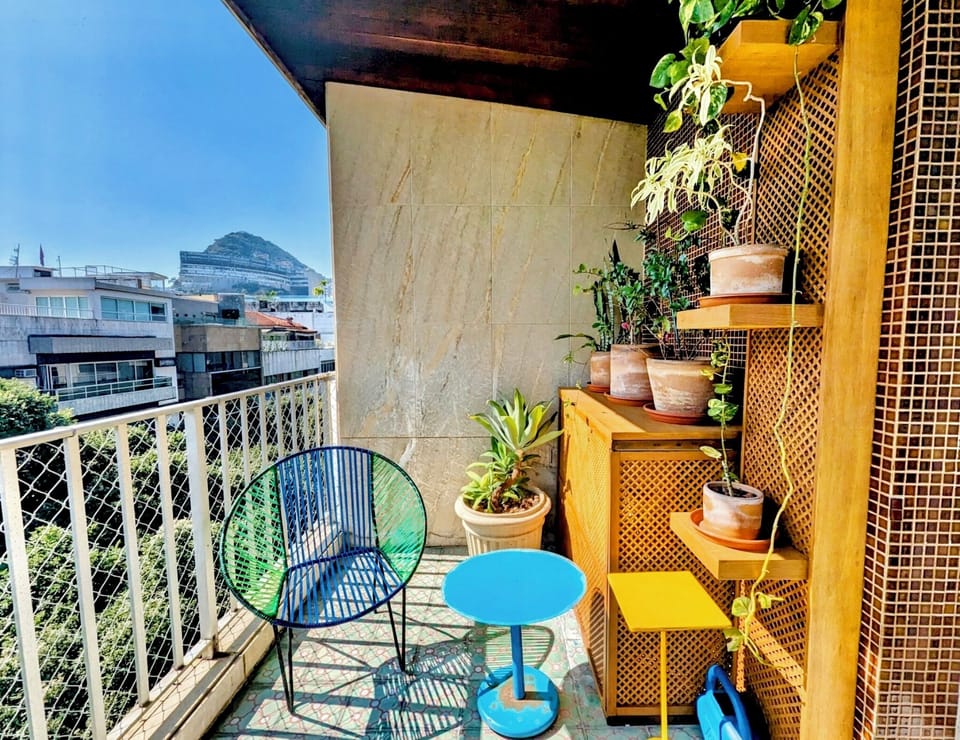 String chairs 60s on balcony