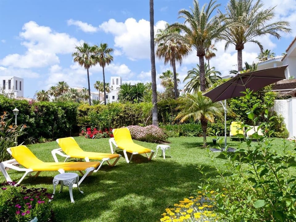 Private sun beds for guests within the beautiful private gardens