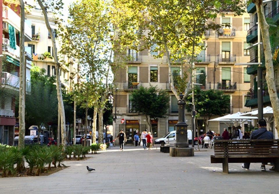 The Santa Madrona plaza, seen from the balconies lies just downstairs.