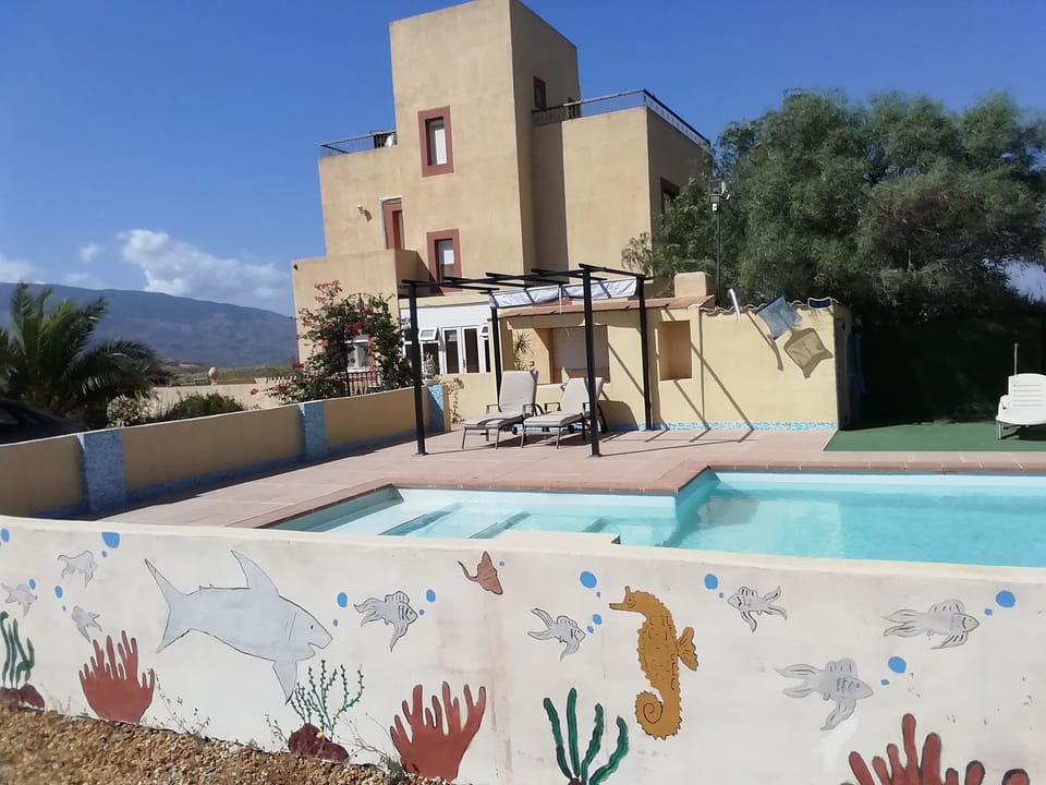 Swimming pool with shaded area