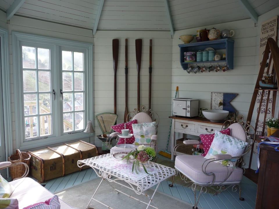 The Summer House. Newspapers & tea making facilities at weekends during Summer.