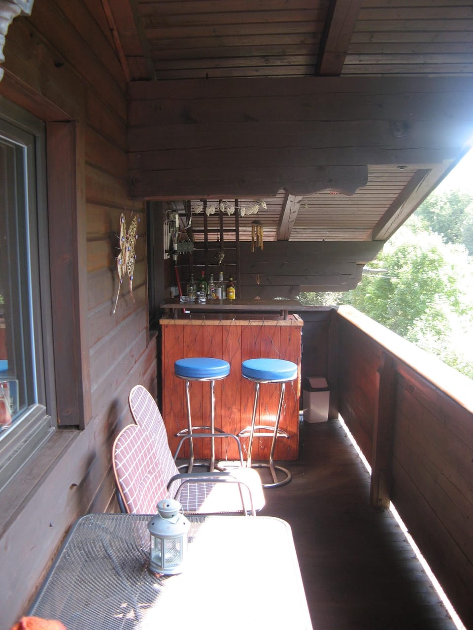 the balcony with bar.
