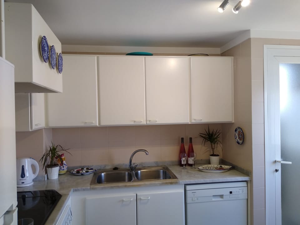 the kitchen
