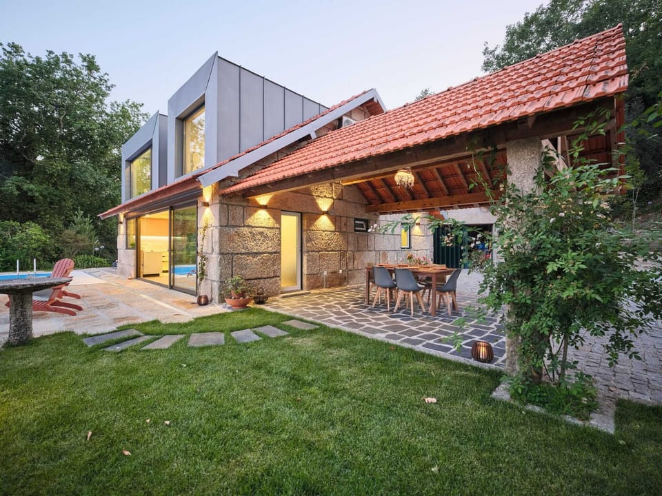 Outdoor dining with a view of nature