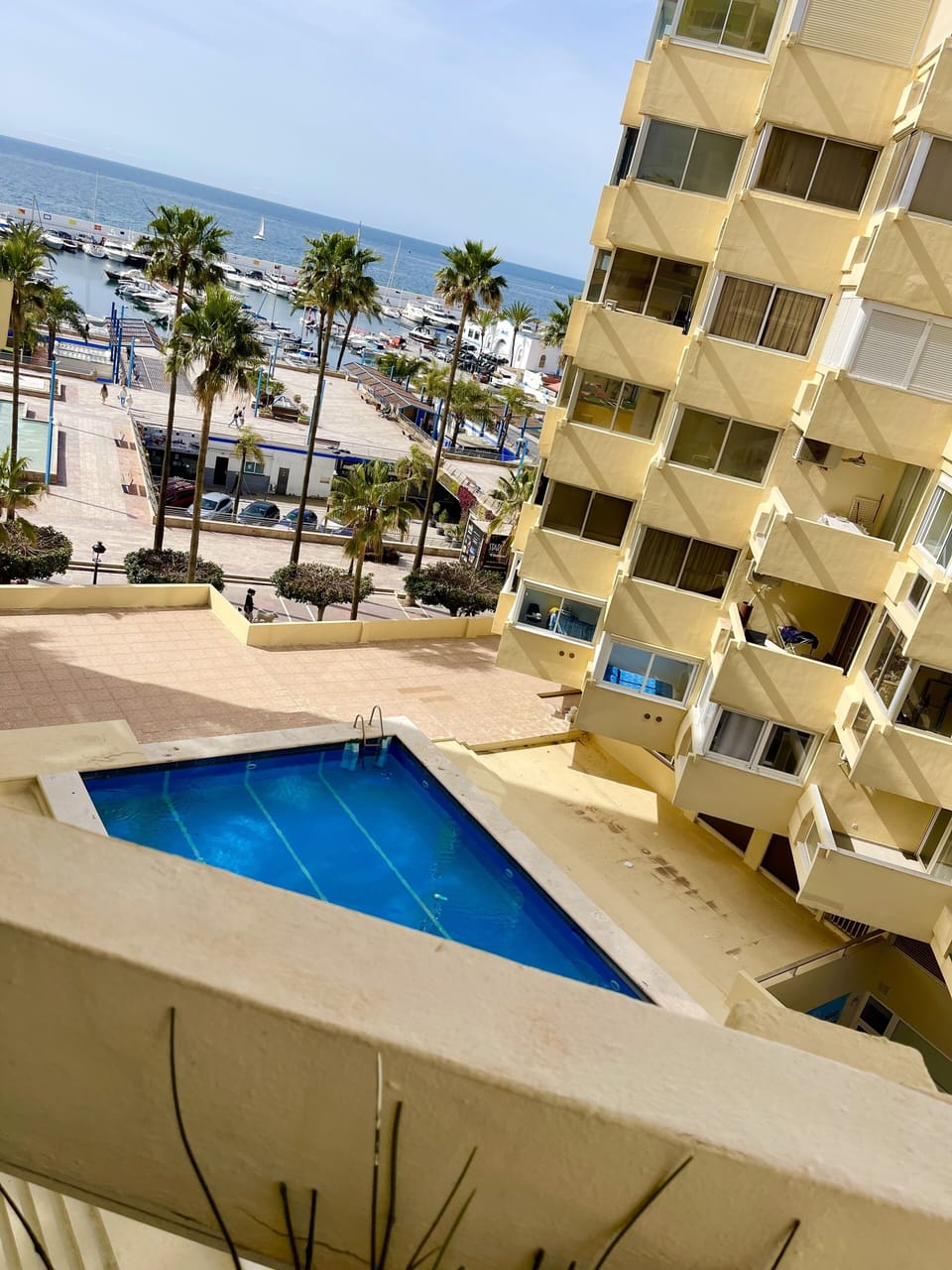View from your balcony towards the third smaller roof pool, at a lower level