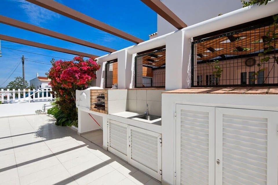 Barbecue, bread/pizza oven and sink