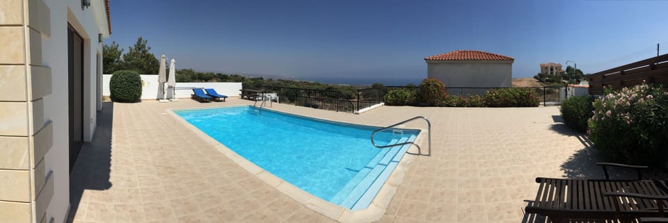 Panorama view at front of villa.